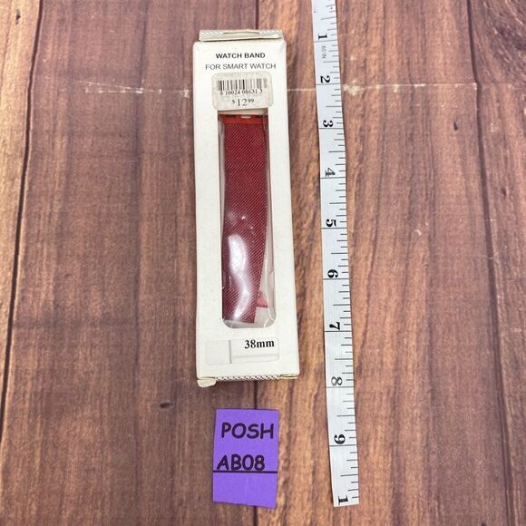 MACY’S RED METAL MESH APPLE WATCH BAND COMPATIBLE WITH 38MM AB08 - Picture 3 of 3